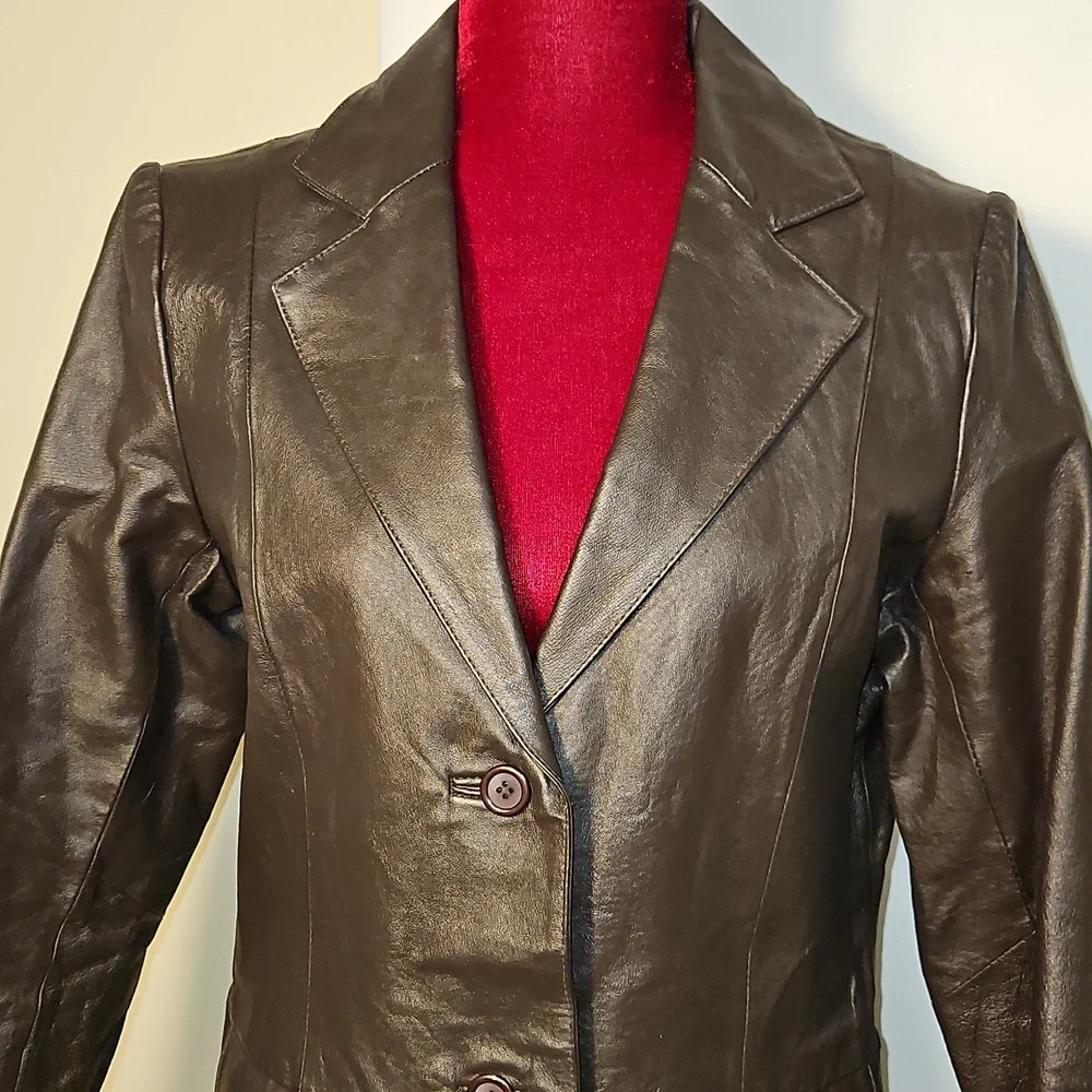 Women's Sable Brown Leather Jacket Size 8